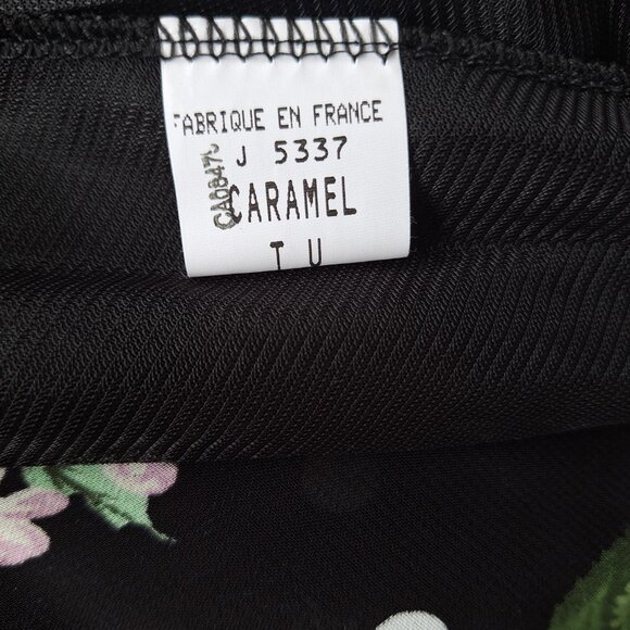 Brand New Made in France Vintage Elegant Long Black Floral Skirt - Picture 5 of 7